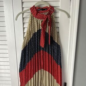 Pleated Halter Neck Dress